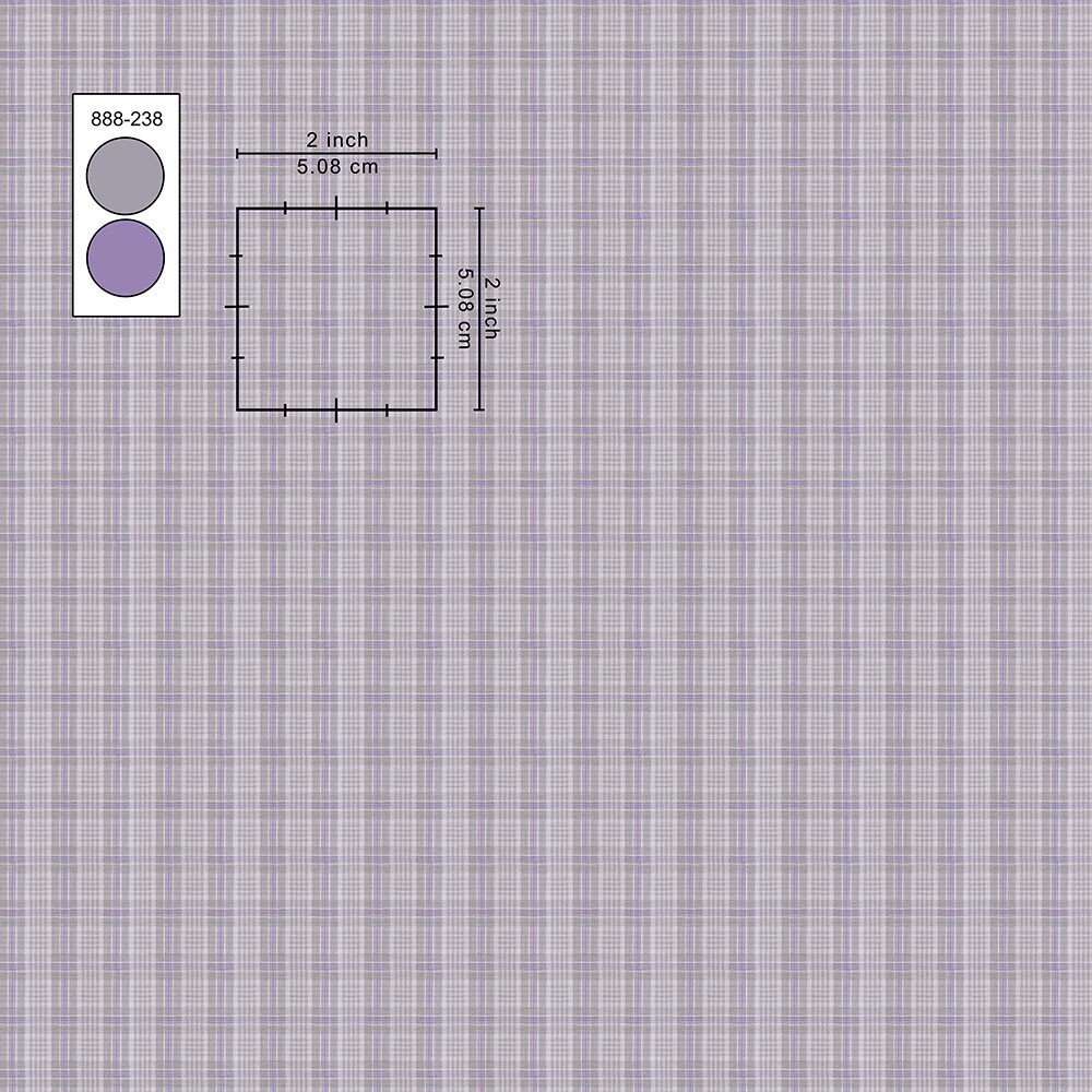 Grey & Purple Check Shirt Cloth 888-238 - Image 2