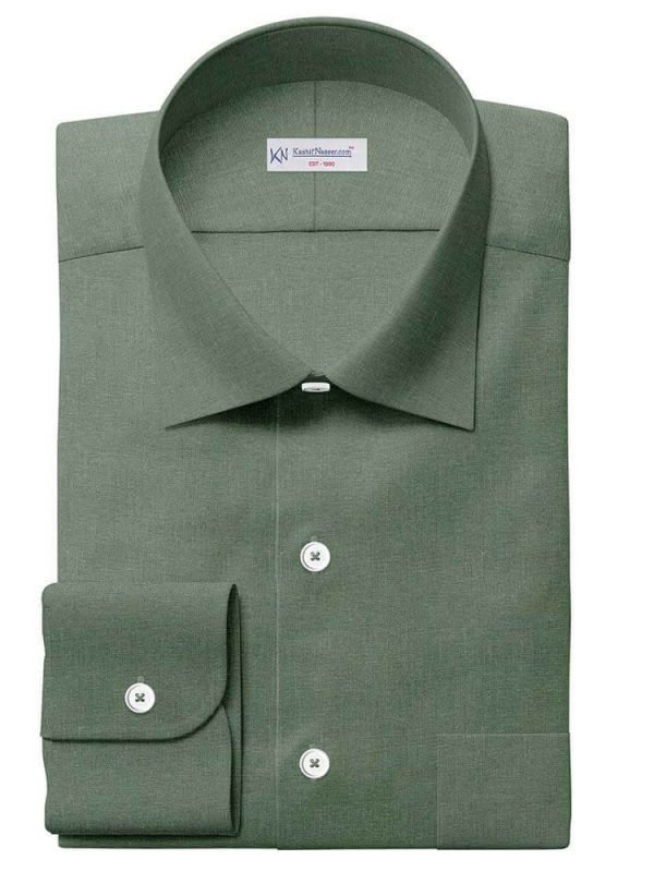 Green Plain Crispy Irish Linen By PTONTO LINO