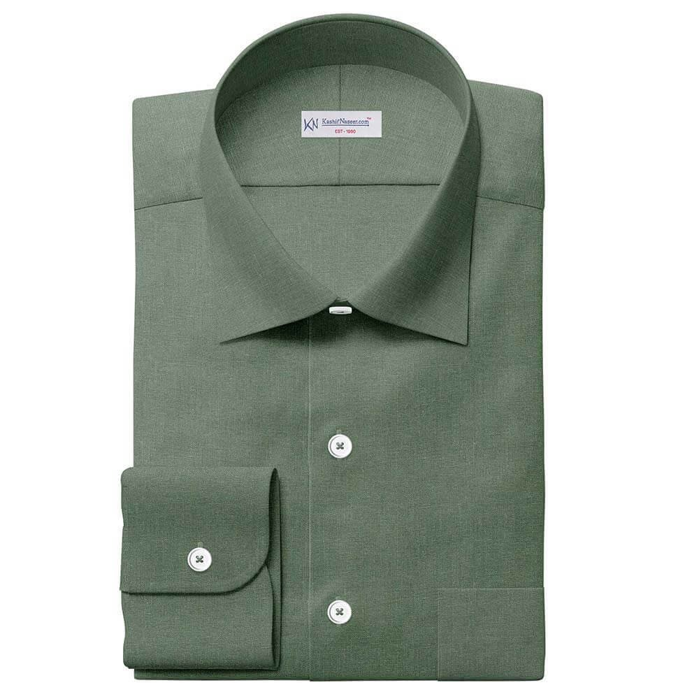 Green Plain Crispy Irish Linen By PTONTO LINO