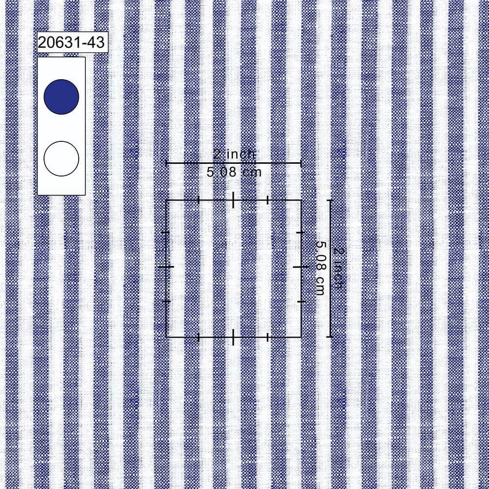 Blue & White Strips Irish Linen By PTONTO LINO 20631-43 - Image 2