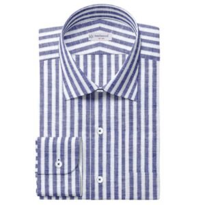 Blue & White Strips Irish Linen By PTONTO LINO 20631-43