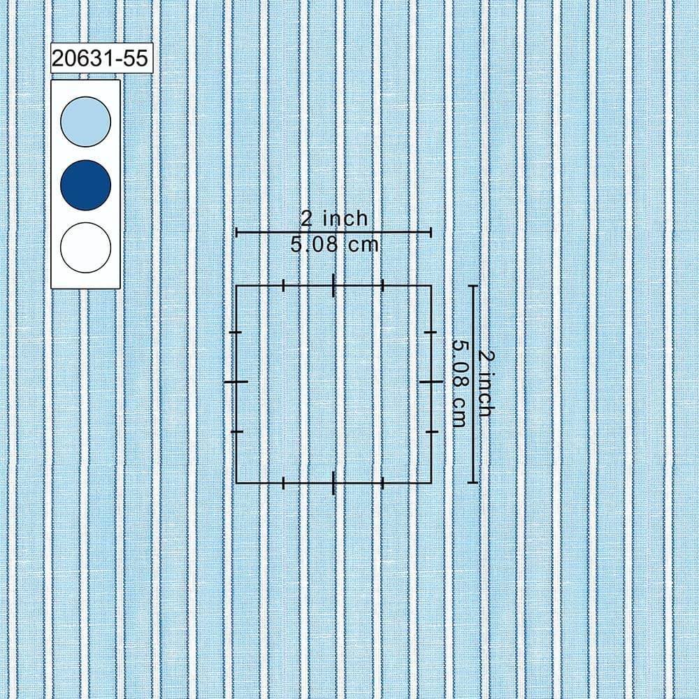 Sky, Navy & White Strips Irish Linen By PTONTO LINO - Image 2