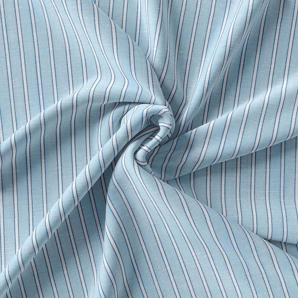 Sky, Navy & White Strips Irish Linen By PTONTO LINO - Image 3