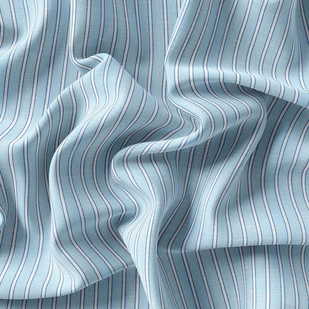 Sky, Navy & White Strips Irish Linen By PTONTO LINO - Image 4