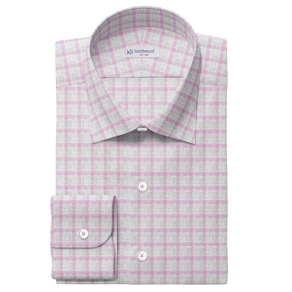 Purple Check Crispy Irish Linen By PTONTO LINO 20631-58