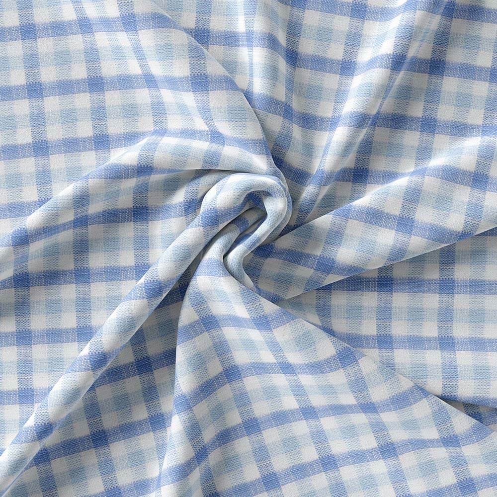 Sky & White Check Irish Linen By PTONTO LINO - Image 3