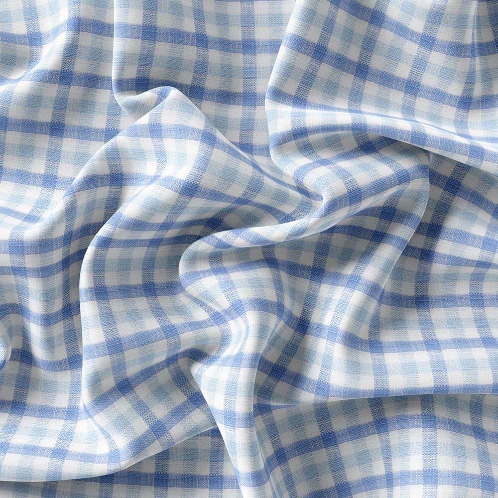 Sky & White Check Irish Linen By PTONTO LINO - Image 4