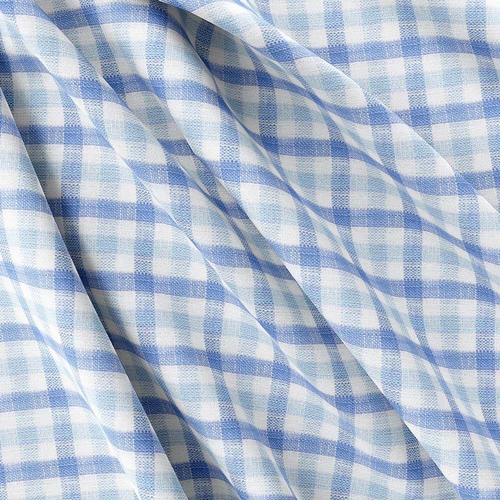 Sky & White Check Irish Linen By PTONTO LINO - Image 5