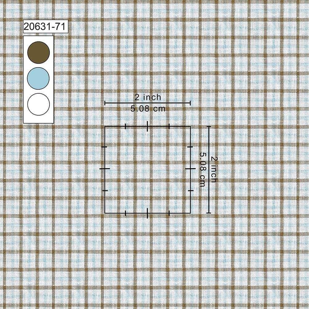 Brown Sky & White Check Irish Linen By PTONTO LINO 20631-71 - Image 2