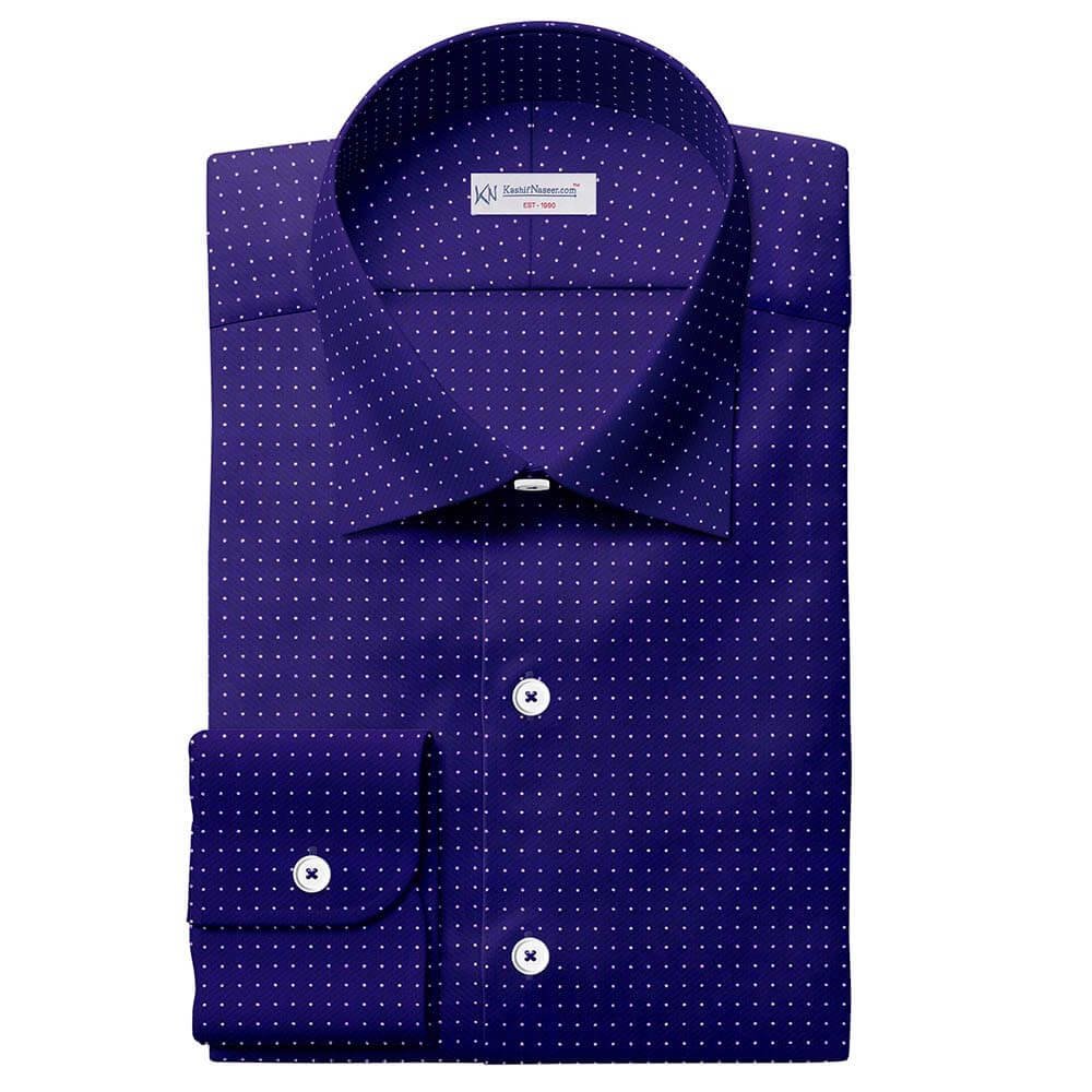 Royal Blue Printed Shirt Fabric 333-128
