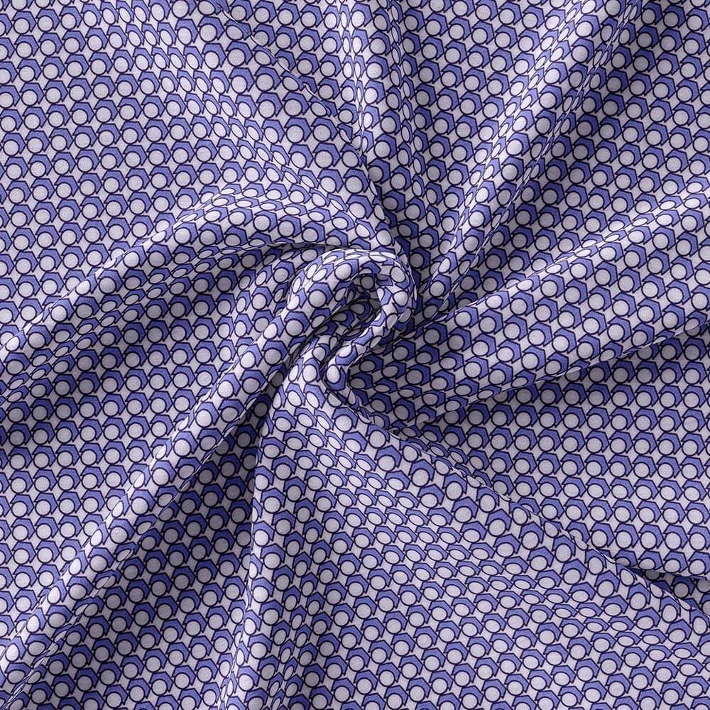Sky Blue-Black-White Printed Shirt Fabric 333-164 - Image 3