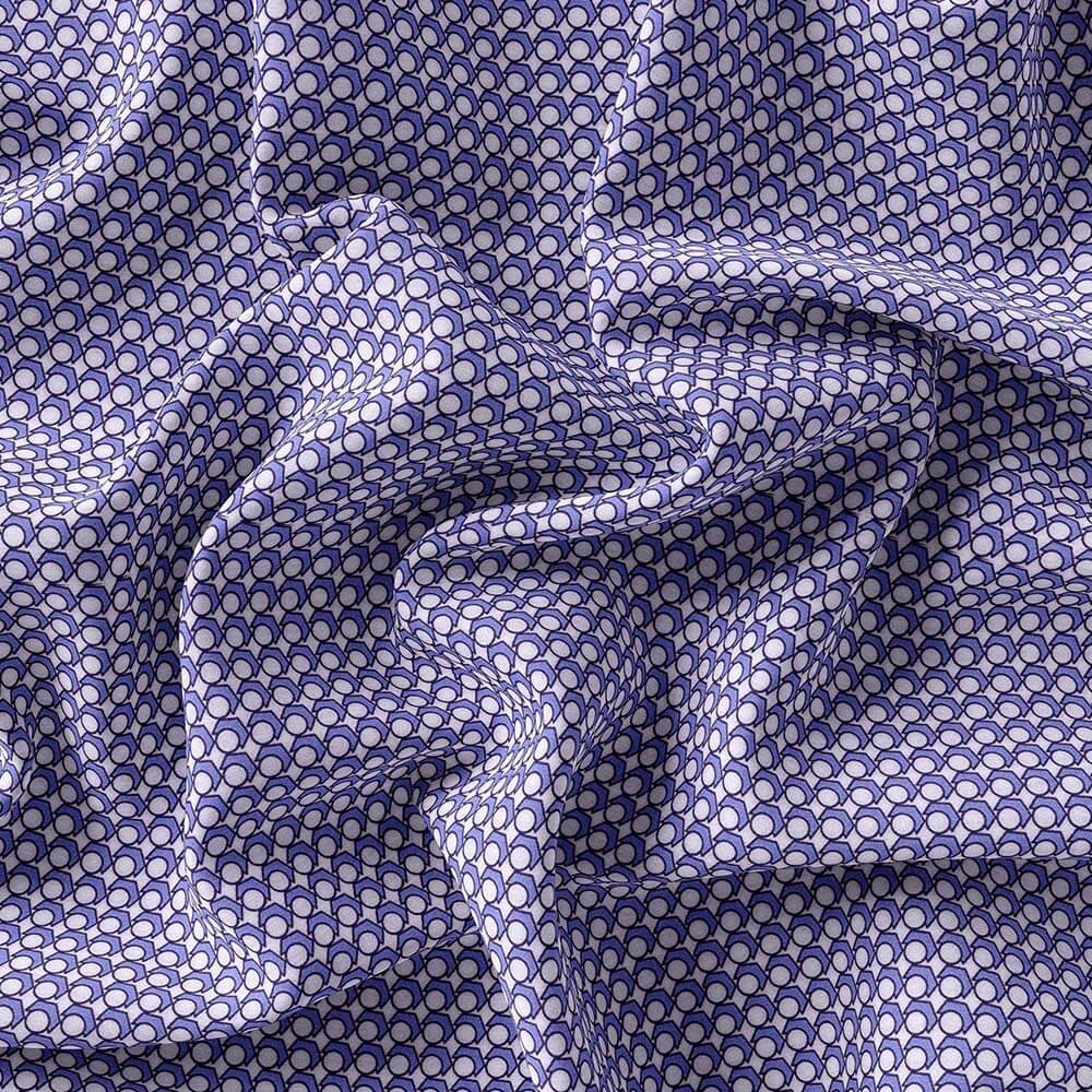 Sky Blue-Black-White Printed Shirt Fabric 333-164 - Image 4