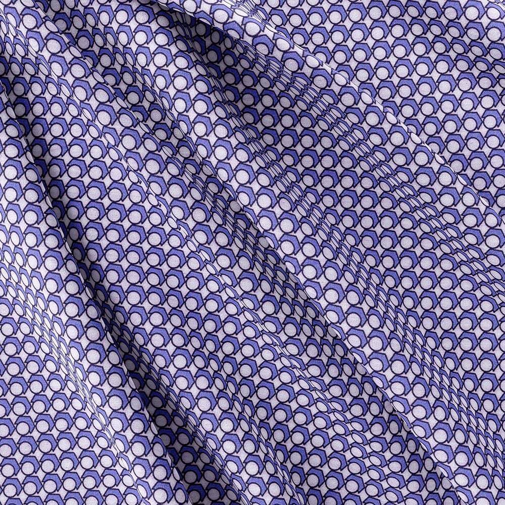 Sky Blue-Black-White Printed Shirt Fabric 333-164 - Image 5