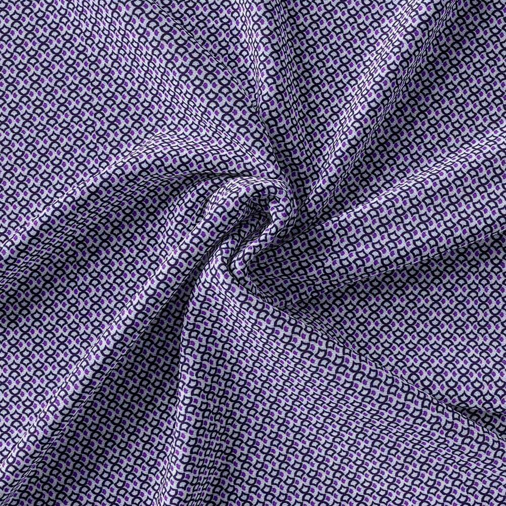 Purple-Navy Blue-White Printed Shirt Fabric 333-169 - Image 3