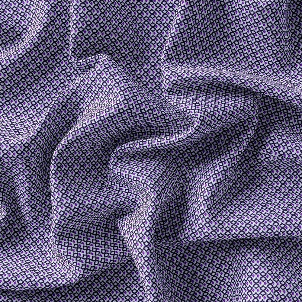Purple-Navy Blue-White Printed Shirt Fabric 333-169 - Image 4