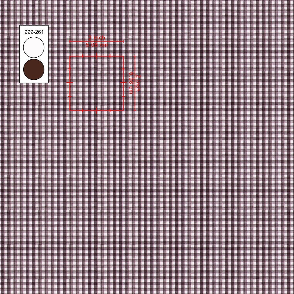 Dark Maroon & White Check Shirt Cloth 999-261 - Image 2