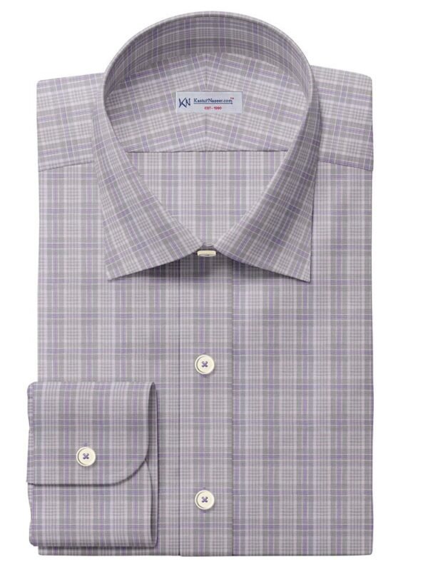 Grey & Purple Check Shirt Cloth 888-238