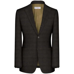 Brown Check Merino Wool Suit Fabrics