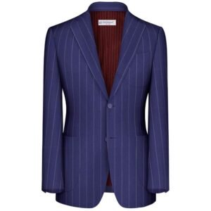 Blue & Pink Strips Merino Wool Suit Fabrics By LUICIANO 59915-1