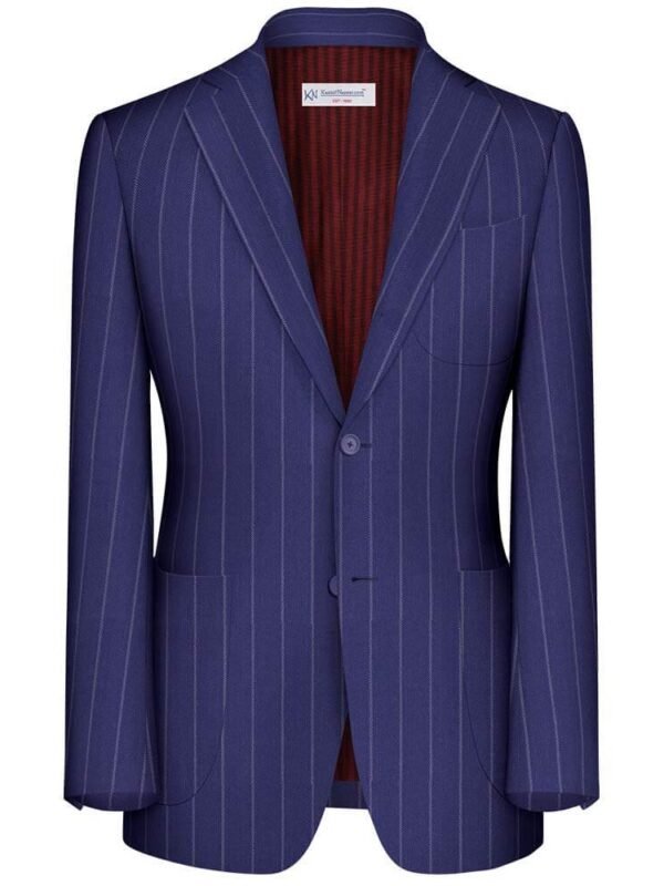 Blue & Pink Strips Merino Wool Suit Fabrics By LUICIANO 59915-1