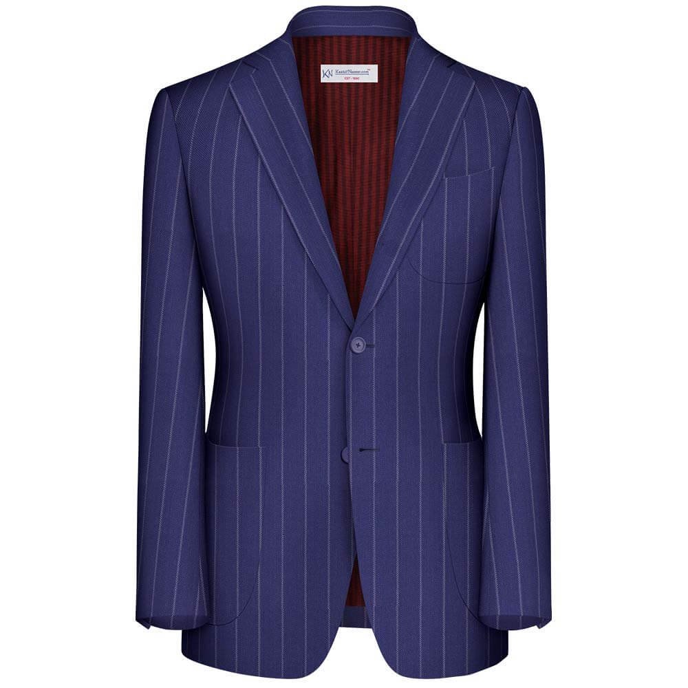 Blue & Pink Strips Merino Wool Suit Fabrics By LUICIANO 59915-1