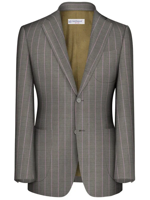 Skin & Pink Strips Merino Wool Suit Fabrics