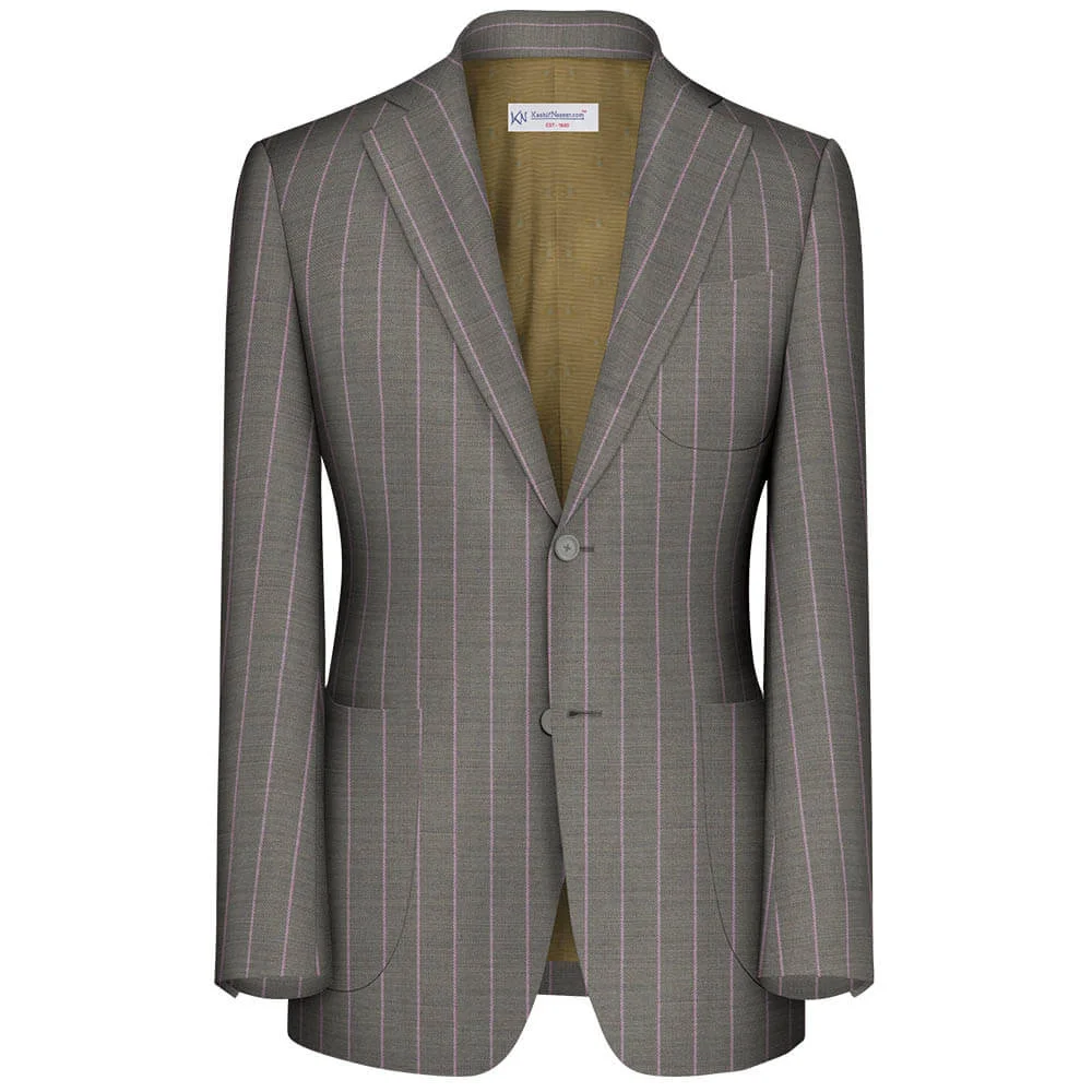 Skin & Pink Strips Merino Wool Suit Fabrics