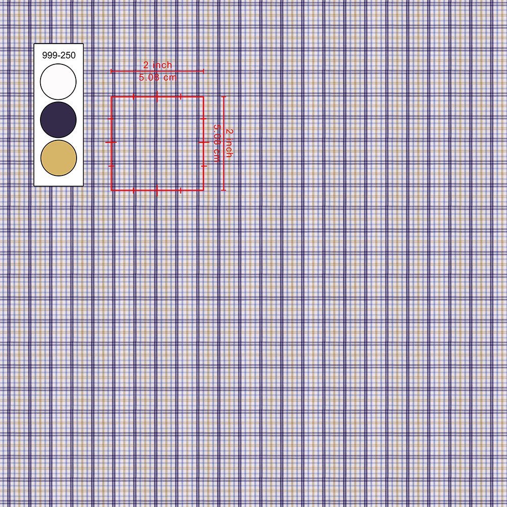Blue, Yellow & White Check Shirt Cloth 999-250 - Image 2
