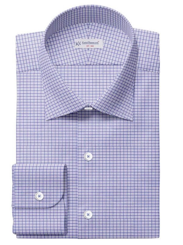 Sky & White Check Shirt Fabrics 666-195