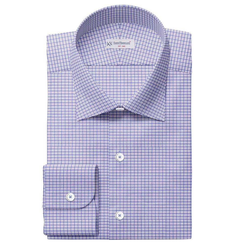 Sky & White Check Shirt Fabrics 666-195