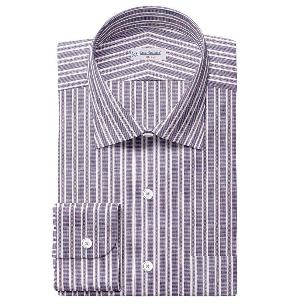 Blue & White Fashion Strips Shirt Fabric 666-234