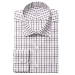 Grey & White Small Check Shirt Fabric 666-81