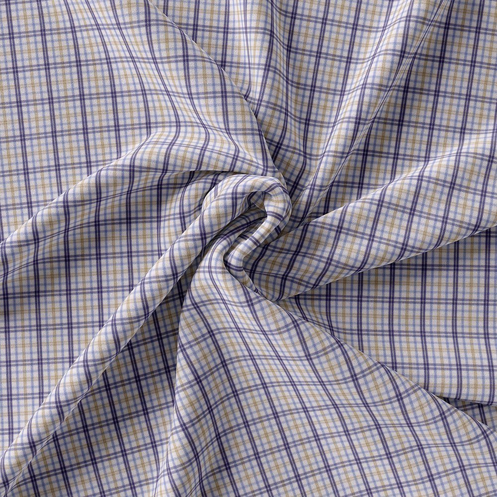 Blue, Yellow & White Check Shirt Cloth 999-250 - Image 5