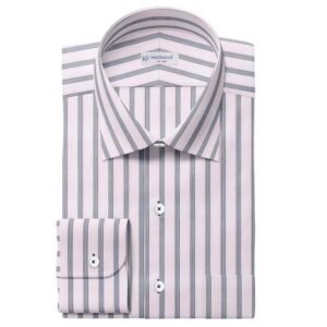 White & Grey Fashion Striped Shirt Fabrics 702-45