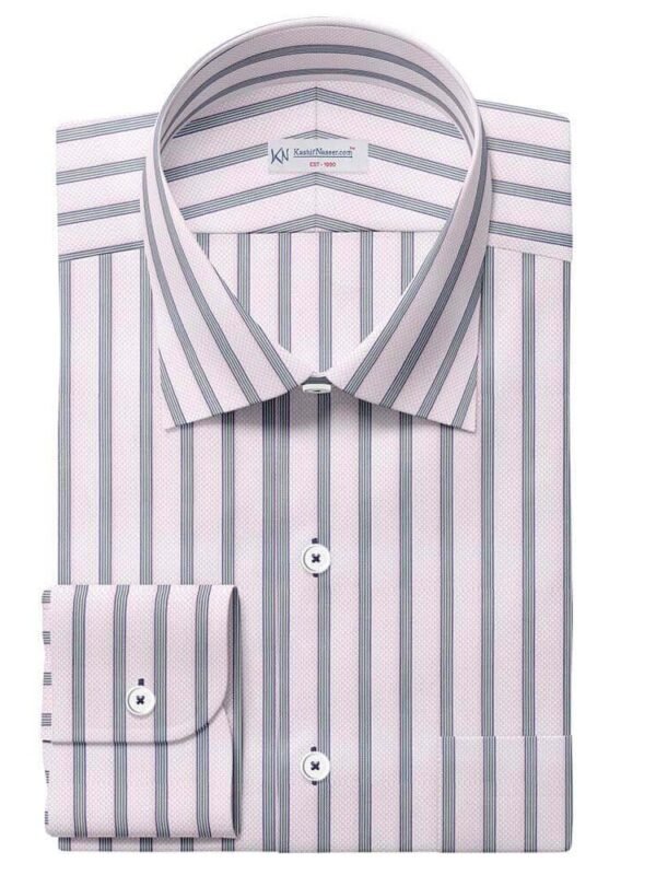 White & Grey Fashion Striped Shirt Fabrics 702-45