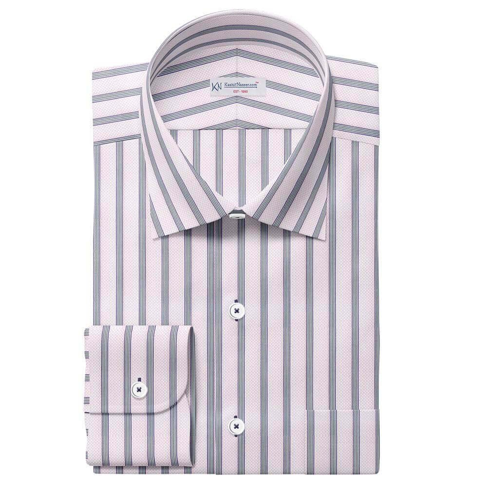 White & Grey Fashion Striped Shirt Fabrics 702-45