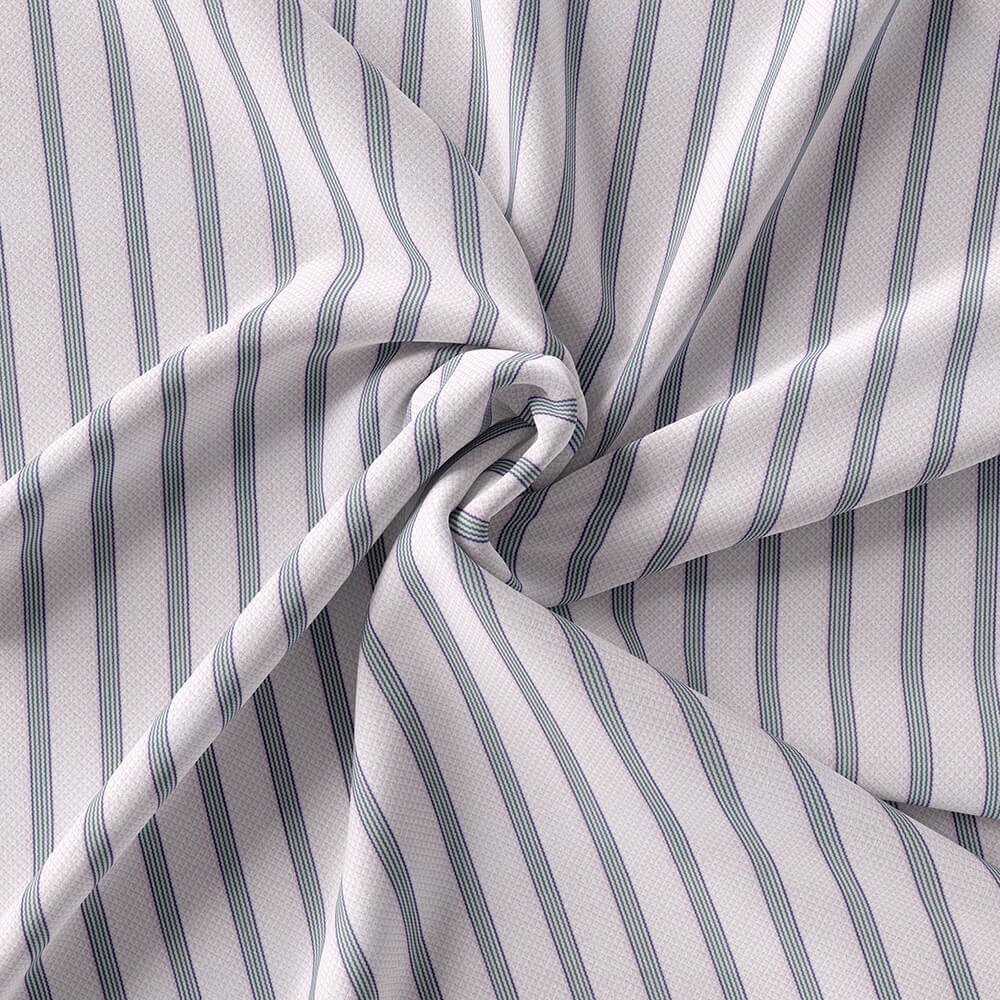 White & Grey Fashion Striped Shirt Fabrics 702-45 - Image 3