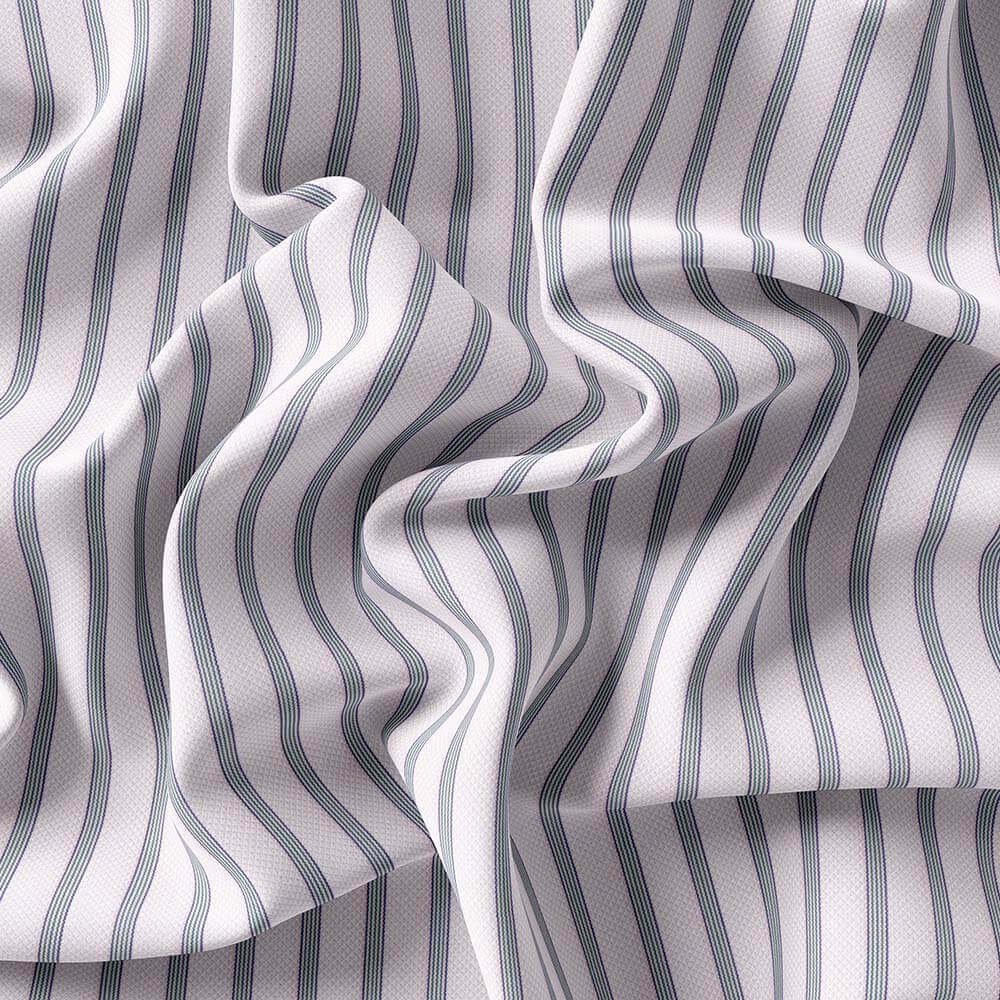 White & Grey Fashion Striped Shirt Fabrics 702-45 - Image 4
