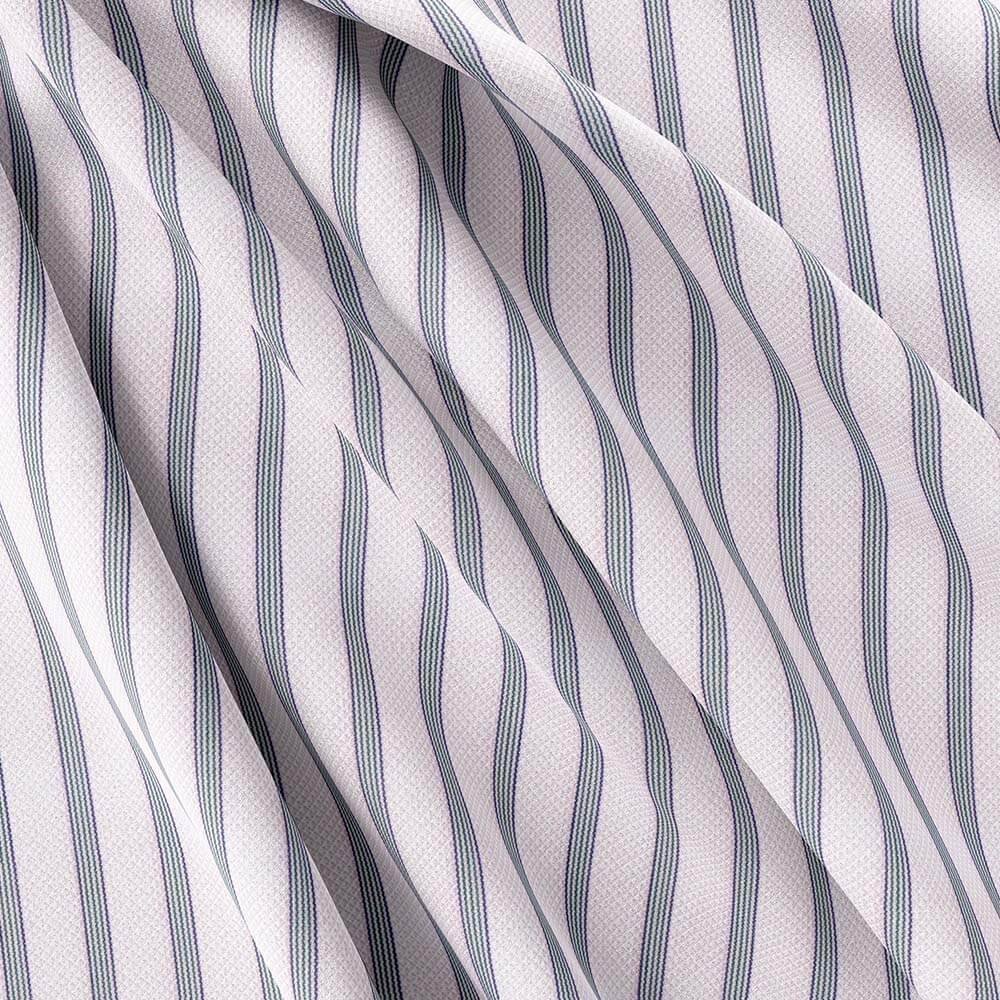 White & Grey Fashion Striped Shirt Fabrics 702-45 - Image 5