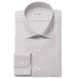 Maroon Narrow Strips Shirt Fabric