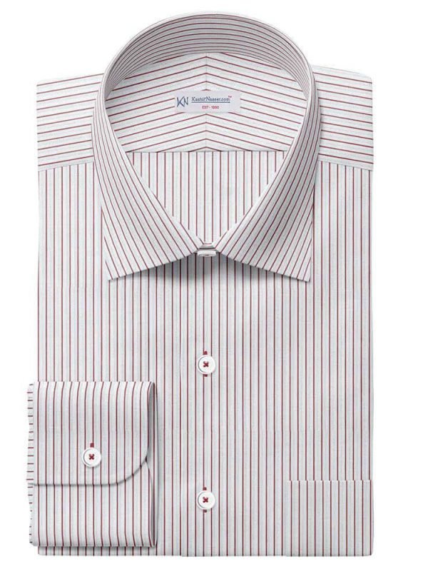 Maroon Narrow Strips Shirt Fabric