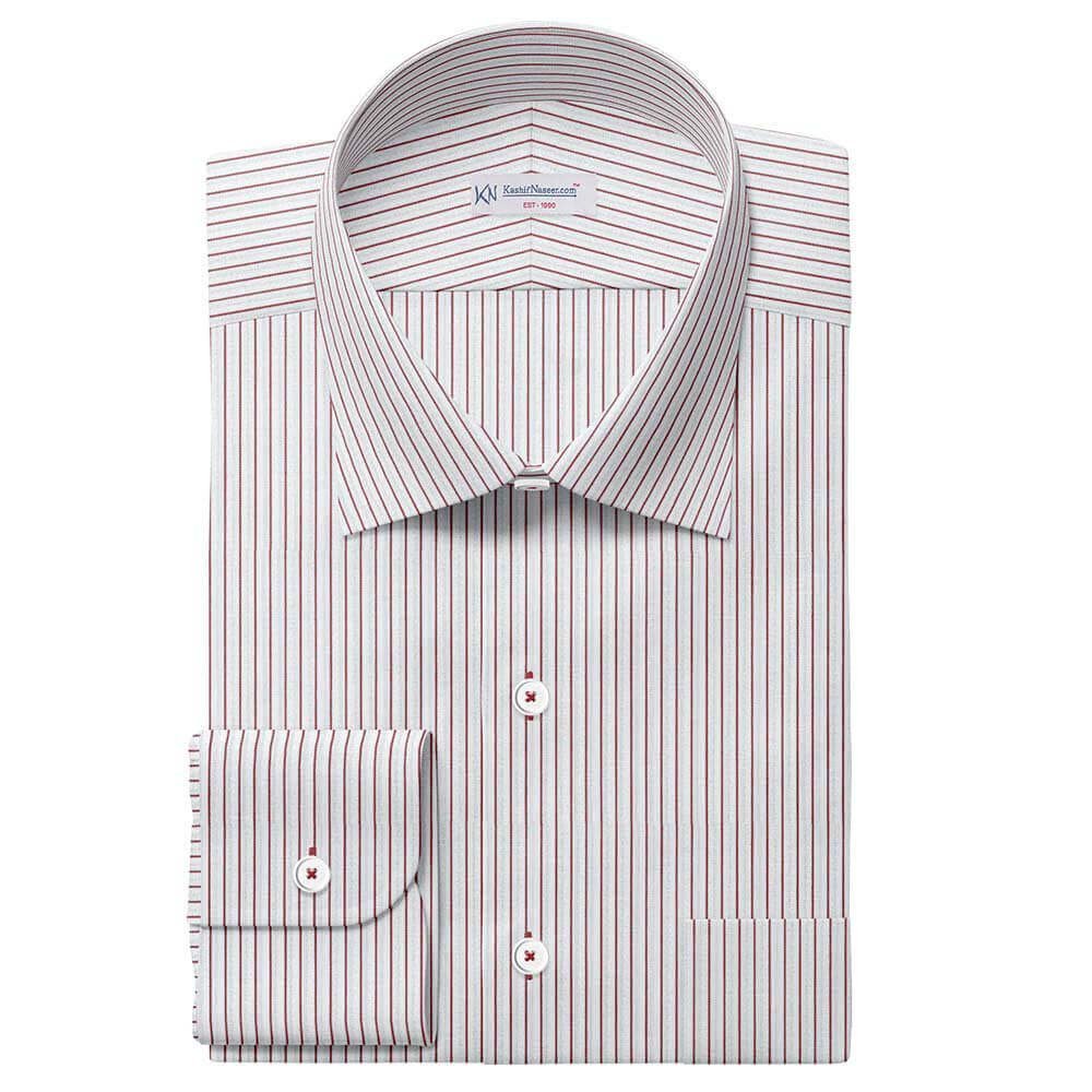 Maroon Narrow Strips Shirt Fabric
