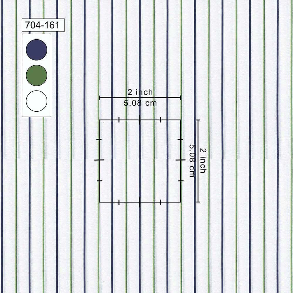Green & Midnight 100% Cotton Blue Strips Shirt Fabric 704-161 - Image 2