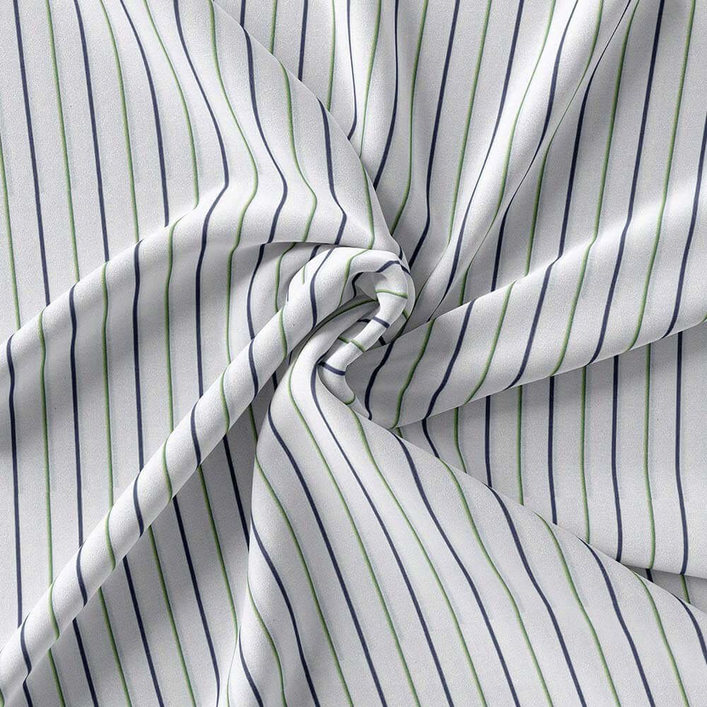 Green & Midnight 100% Cotton Blue Strips Shirt Fabric 704-161 - Image 3