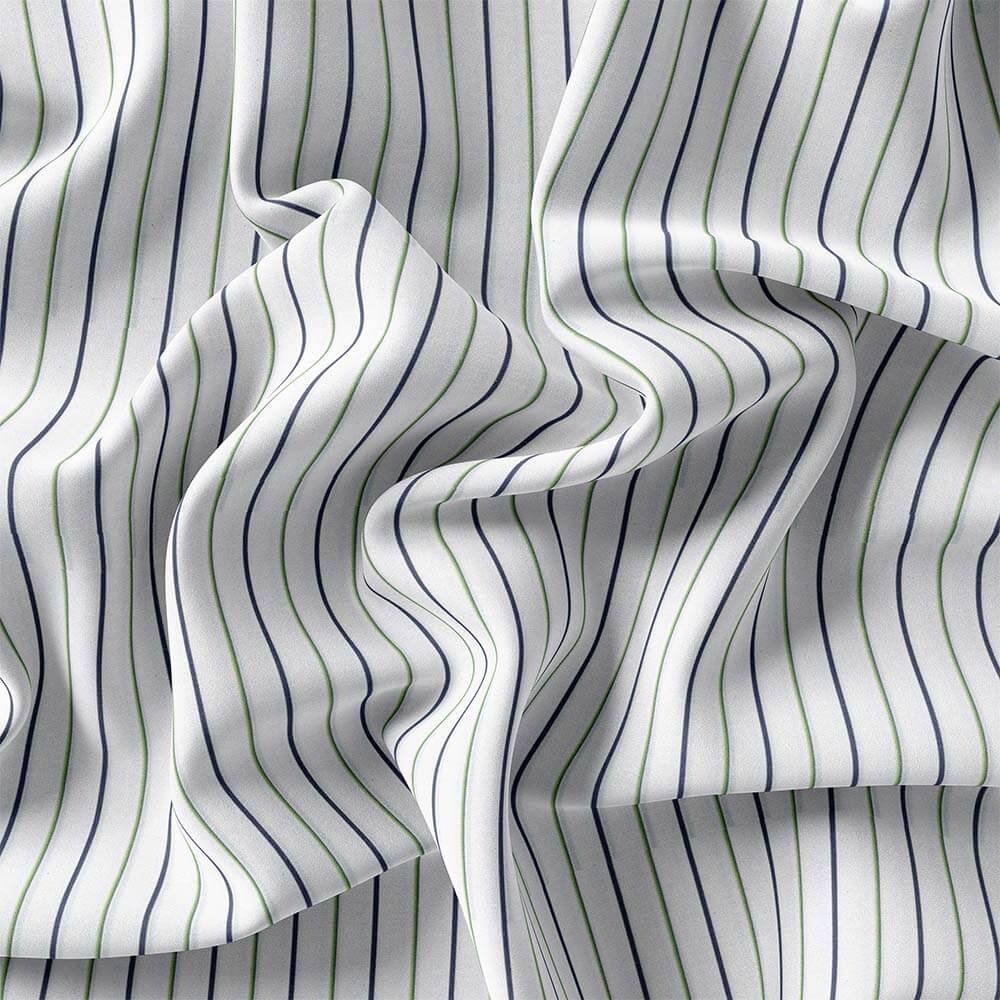 Green & Midnight 100% Cotton Blue Strips Shirt Fabric 704-161 - Image 4
