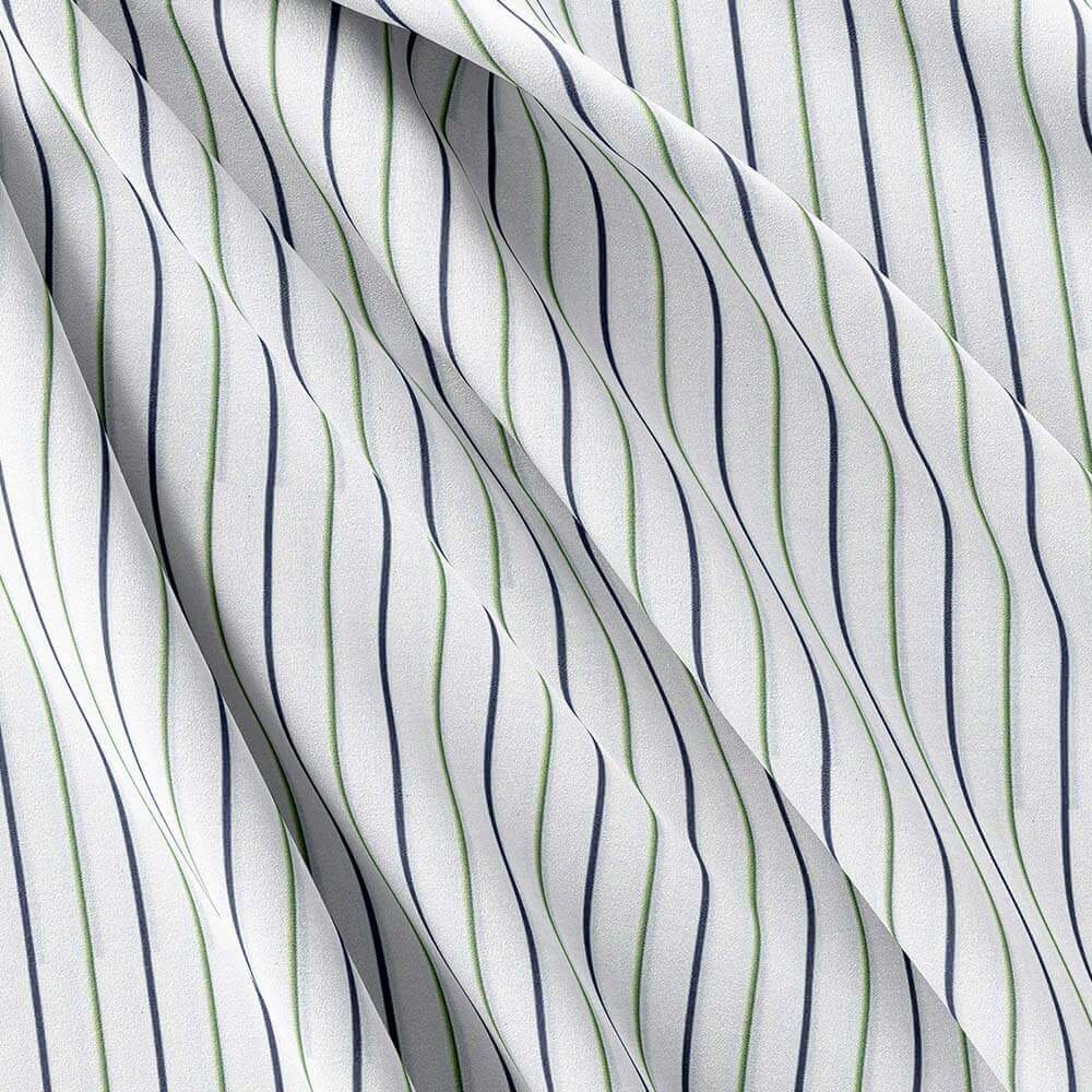 Green & Midnight 100% Cotton Blue Strips Shirt Fabric 704-161 - Image 5