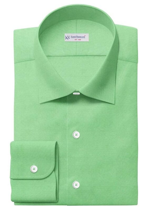 Green Plain Crispy Soft Shirt 708-150