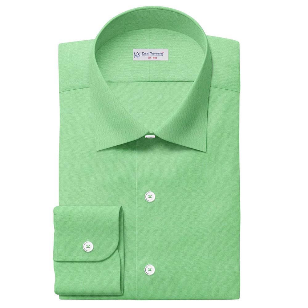 Green Plain Crispy Soft Shirt 708-150