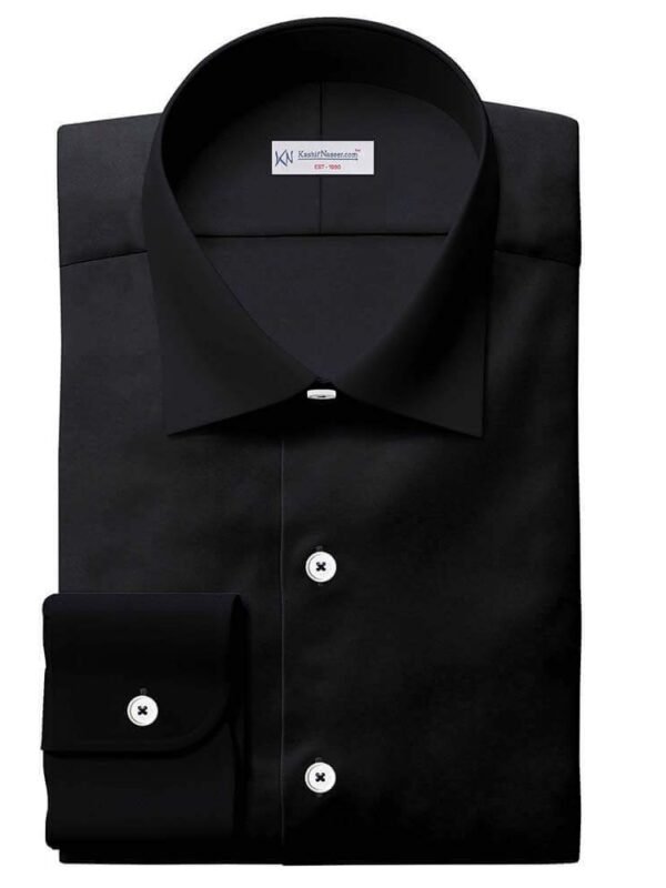 Jet Black Plain Shirt Fabric  750-3AA