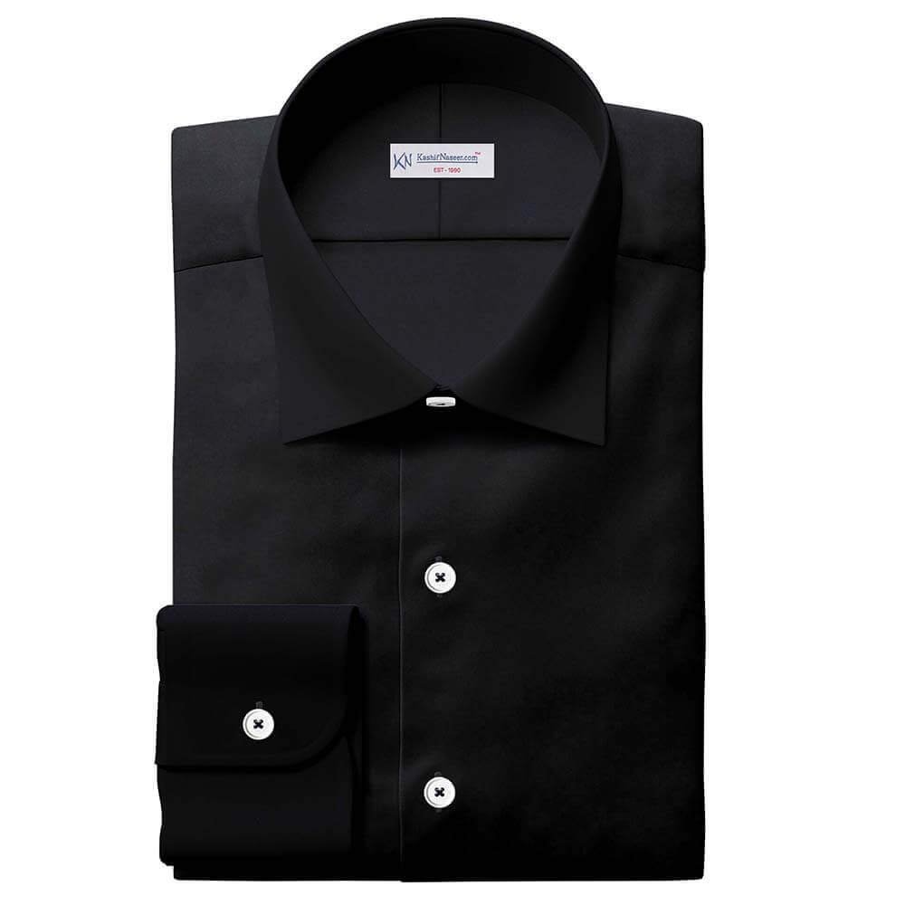 Jet Black Plain Shirt Fabric  750-3AA